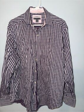 Johnston & Murphy Pink and Navy Gingham Dress Shirt